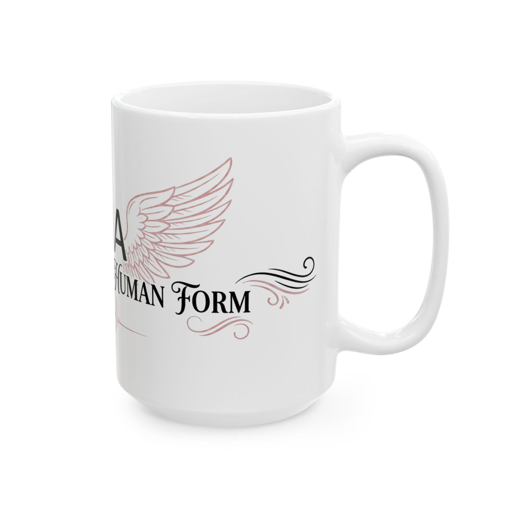 CNA Ceramic Mug — "Compassion in Human Form" Coffee Cup with Wings & Heartbeat Design